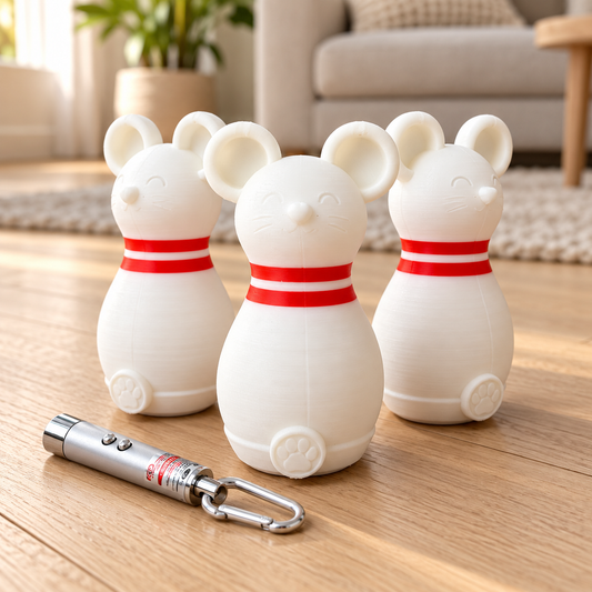 Kit n Kat Shop® | Mouse Bowling: Cat Toy Bowling Pin Set of 3