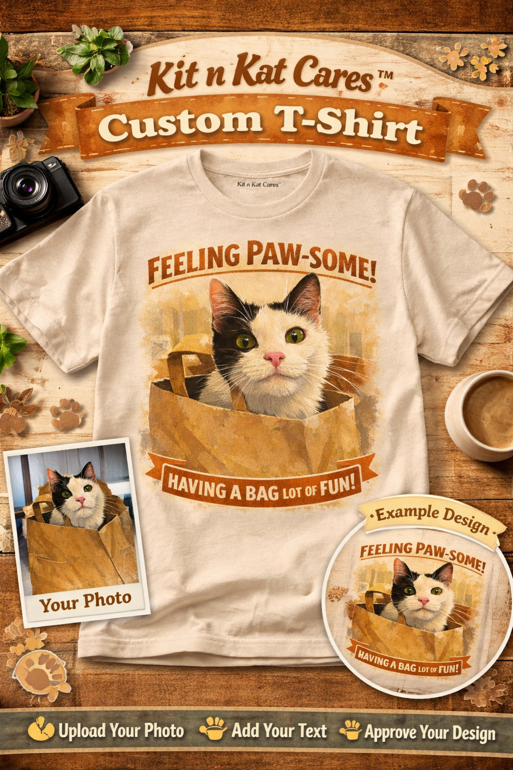 Kit n Kat Cares™ Custom Pet Shirt – Your Pet, Your Message