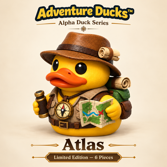 Atlas character artwork: Adventure Ducks, Alpha Duck Series, limited edition of six pieces.