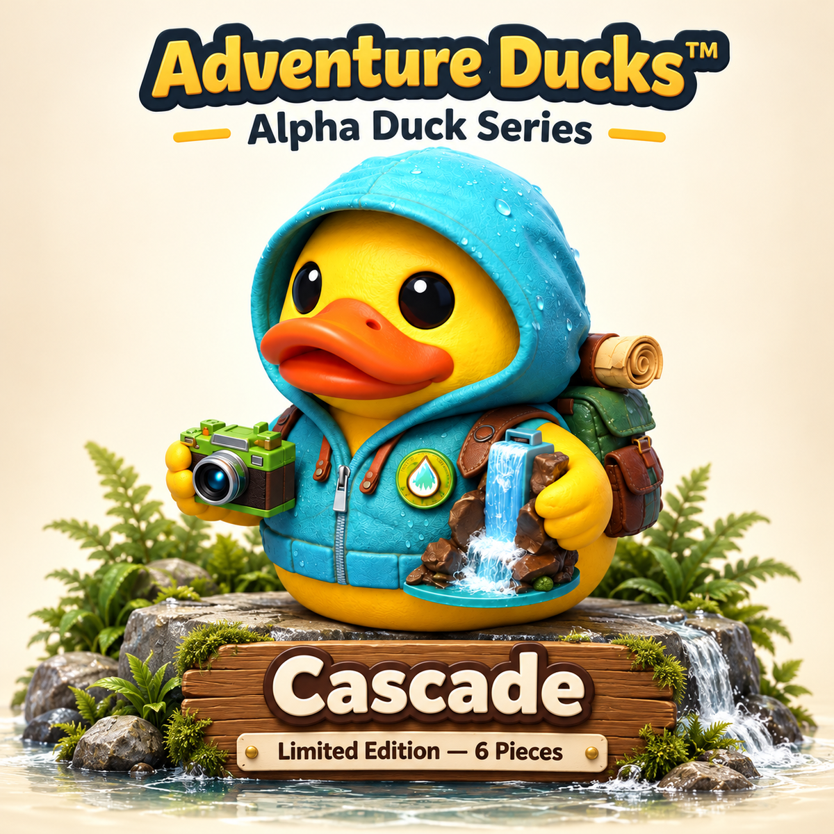 Cascade character artwork: Adventure Ducks, Alpha Duck Series, limited edition of six pieces.
