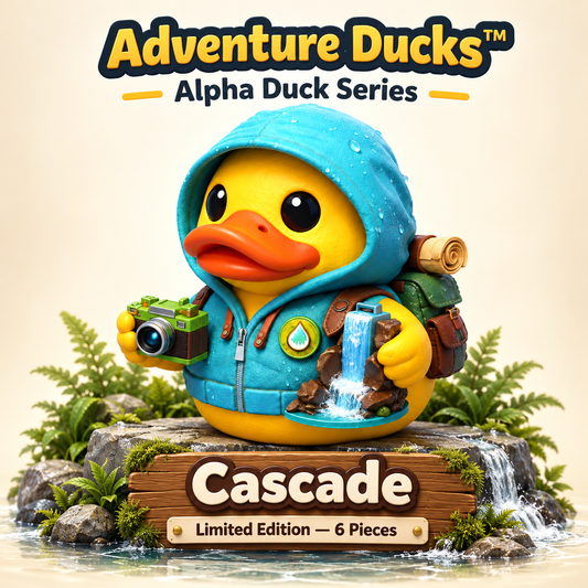 Cascade character artwork: Adventure Ducks, Alpha Duck Series, limited edition of six pieces.